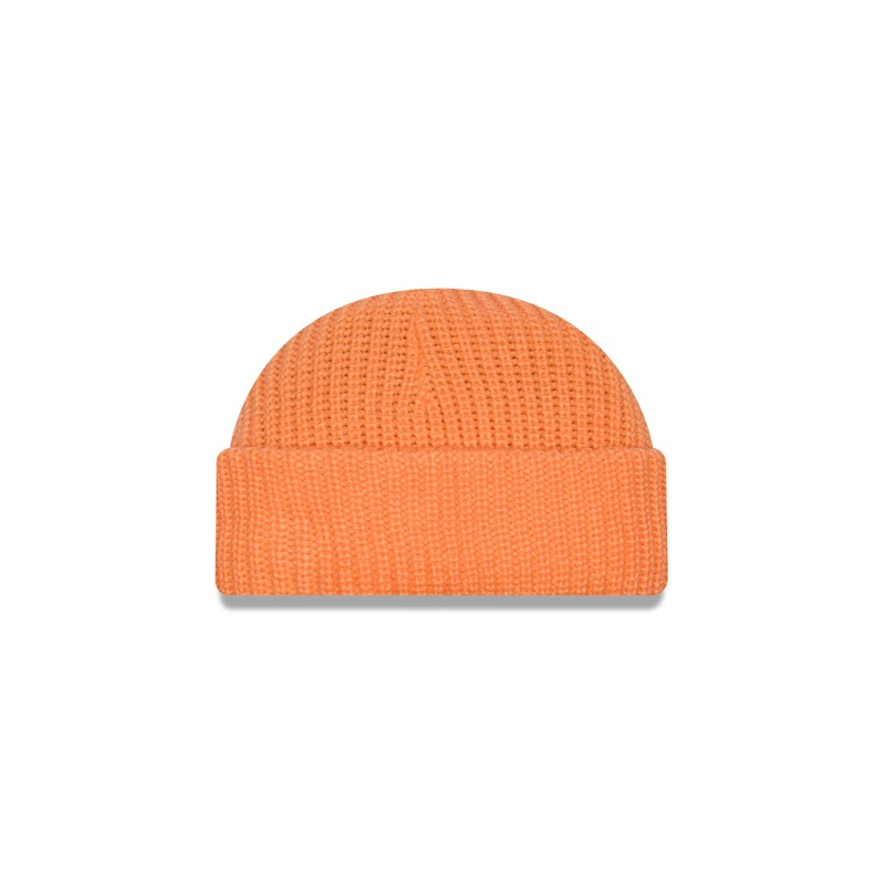 New Era Cap Orange Ribbed Skully Knit Beanie One Size