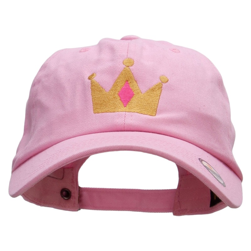Princess Crown Embroidered Low Profile Dyed Cotton Twill Cap Lt Pink One Size