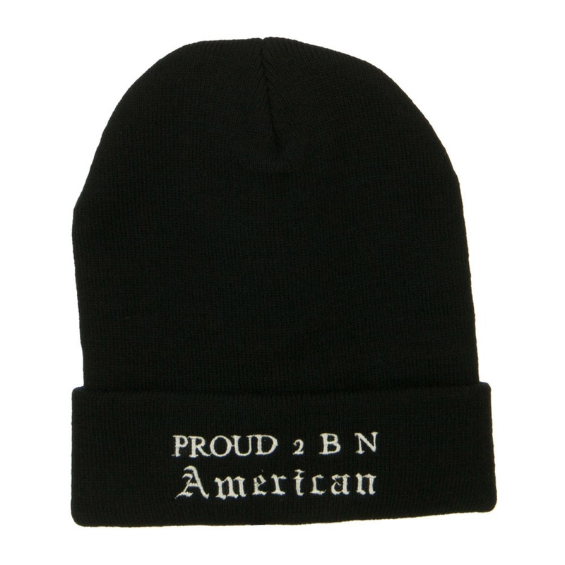 Pround 2 B N American Embroidered Beanie Black One Size