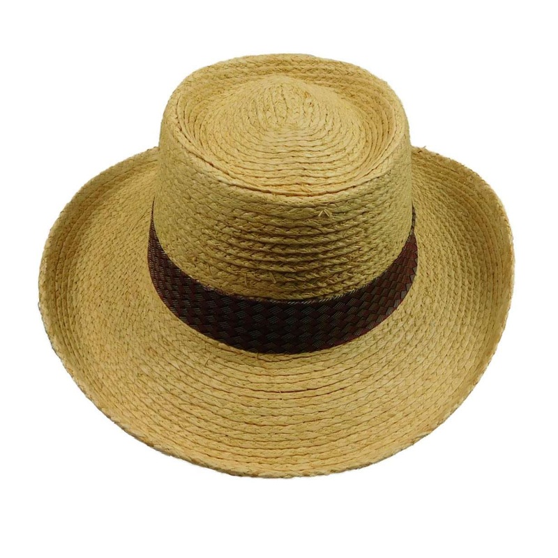 Raffia Gambler with 3-Pleat Band M
