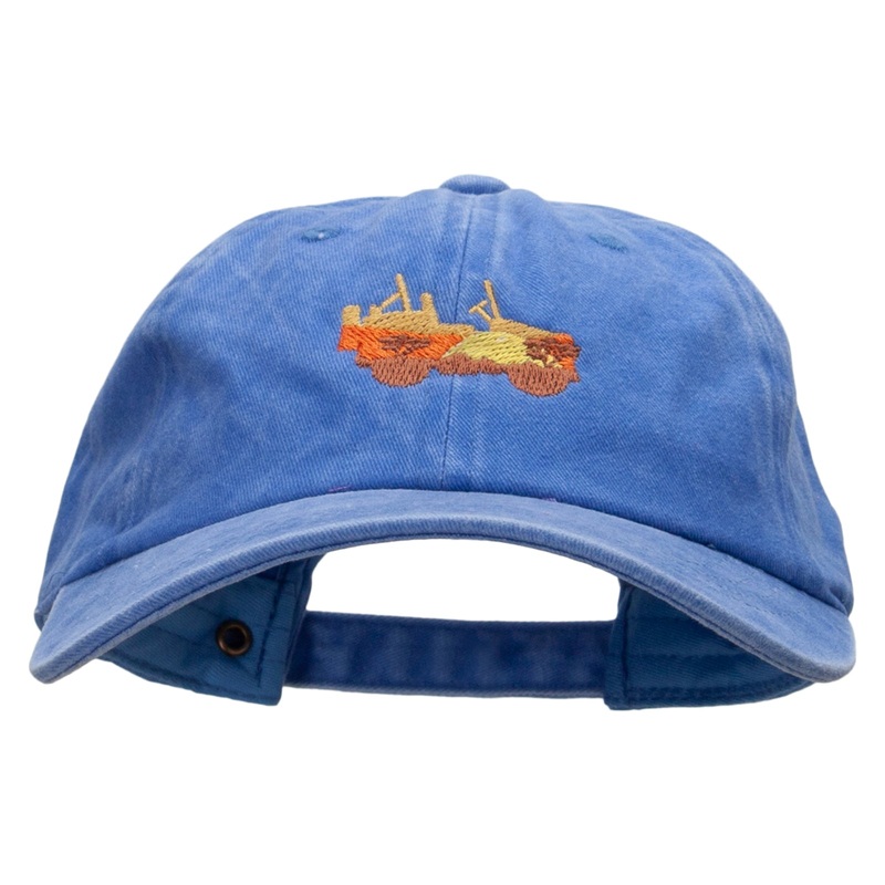 Safari Car Embroidered Pigment Dyed Wash Cap Royal One Size