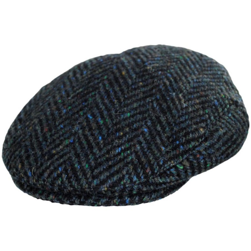 Stravalley Donegal Tweed Wool Ivy Cap BLUE S