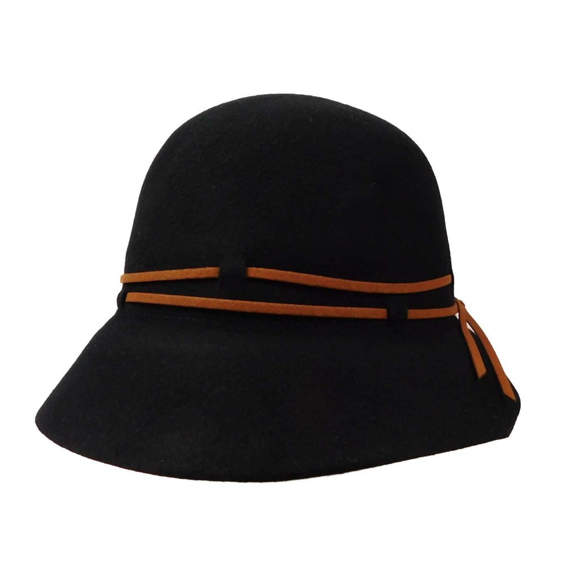 Wool Felt Cloche with Double Tie Cream