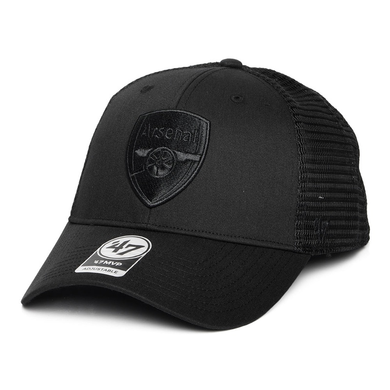 47 Brand Arsenal FC Trucker Cap – Branson MVP – Black On Black Adjustable