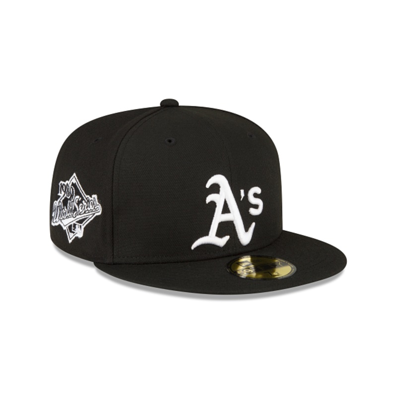 Athletics Sidepatch Black 59FIFTY Fitted Hat 7
