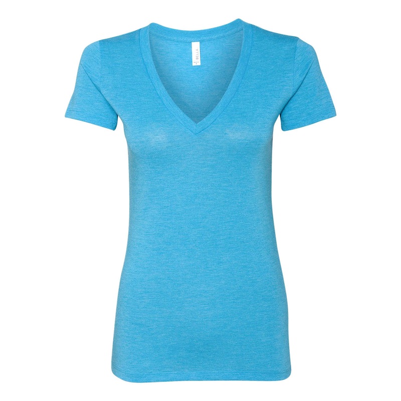 BELLA + CANVAS 8435 Women’s Triblend Deep V-Neck Tee Aqua Triblend S