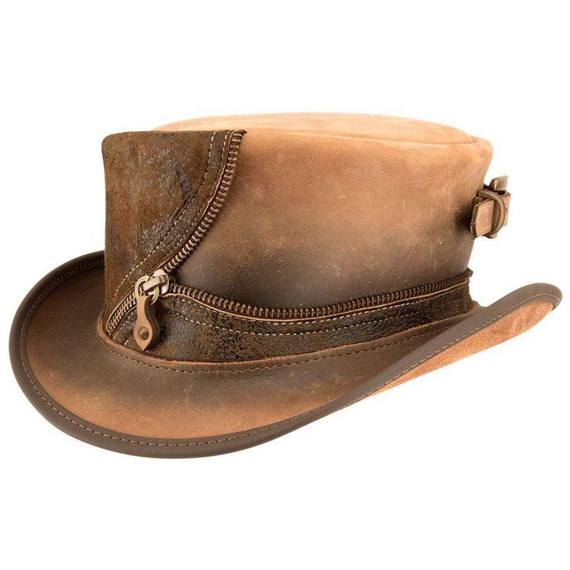 Eureka Leather Steampunk Top Hat – Olive Olive Medium
