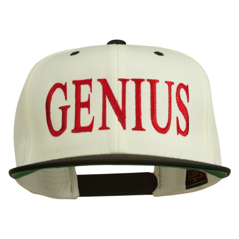 Genius Embroidered Two Toned Snapback Cap Natural Black One Size