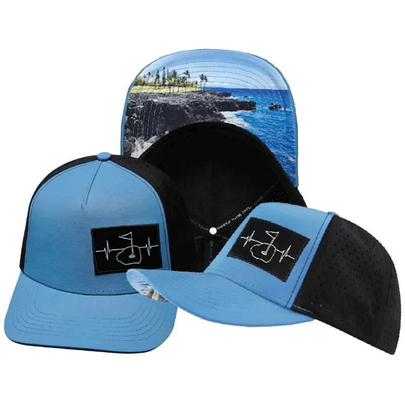 Golf  Hat – Trucker Hat – Slate Blue / Black – Laser Mesh