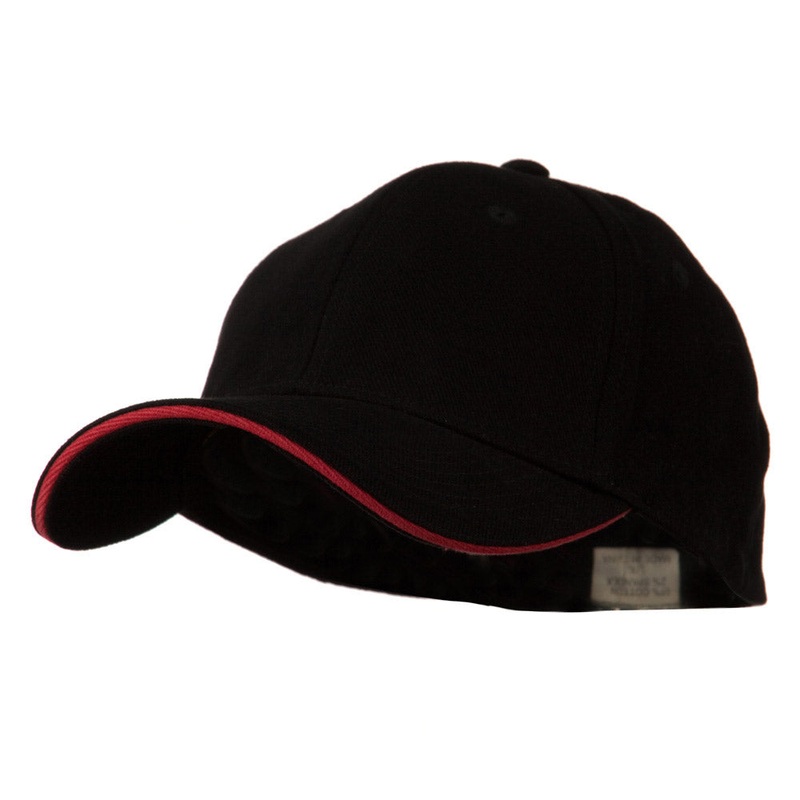 Heavy Weight Fitted Cap Black Red S-M