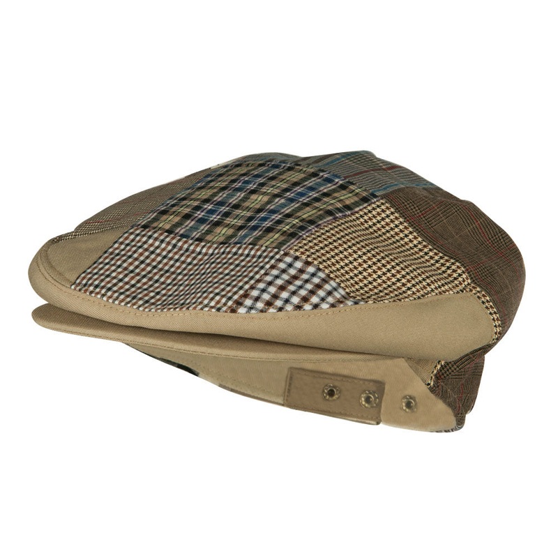 Men’s Patchwork Design Ivy Cap Camel One Size