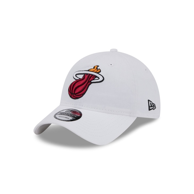 Miami Heat White 9TWENTY Adjustable Hat One Size