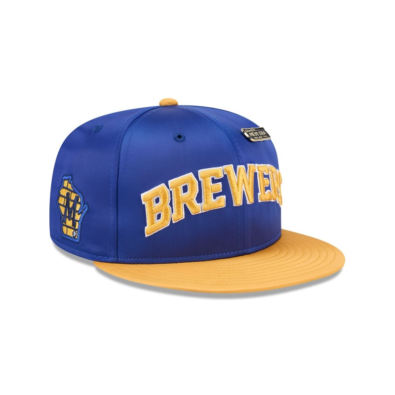 Milwaukee Brewers Spring Satin 59FIFTY Fitted Hat 7