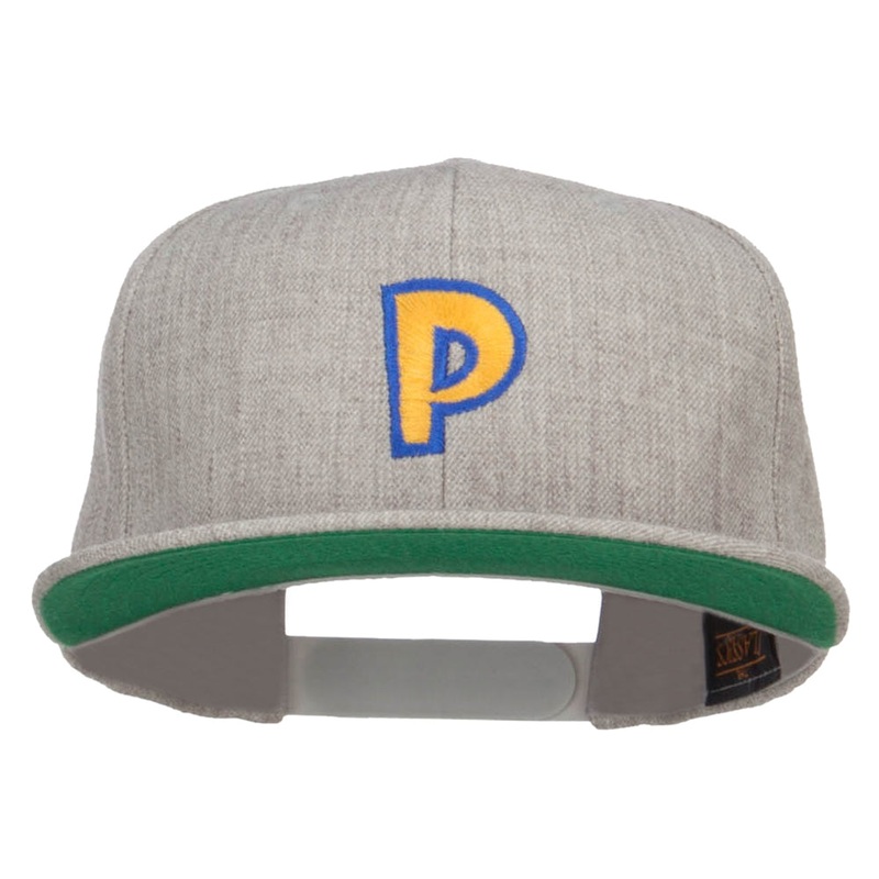 Poke Monster P Embroidered Snapback Cap Heather One Size