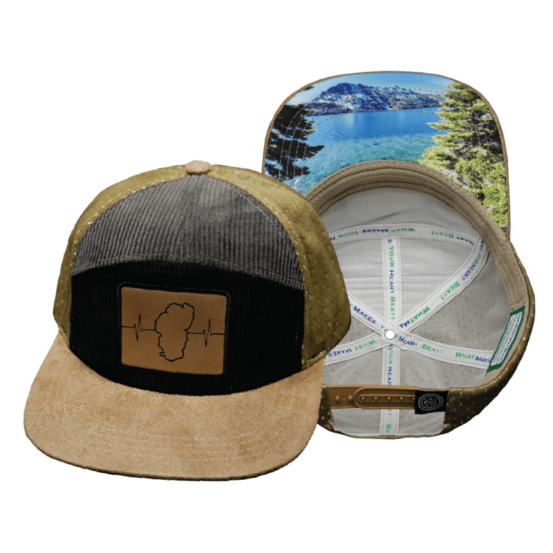 Tahoe Hat – Flat Bill – Corduroy – Tan / Black / Gray – Jersey Mesh