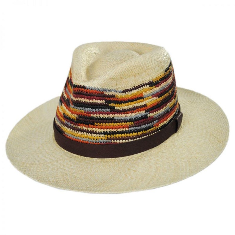 Tasmin Panama Straw Fedora Hat NATURAL MULTI S