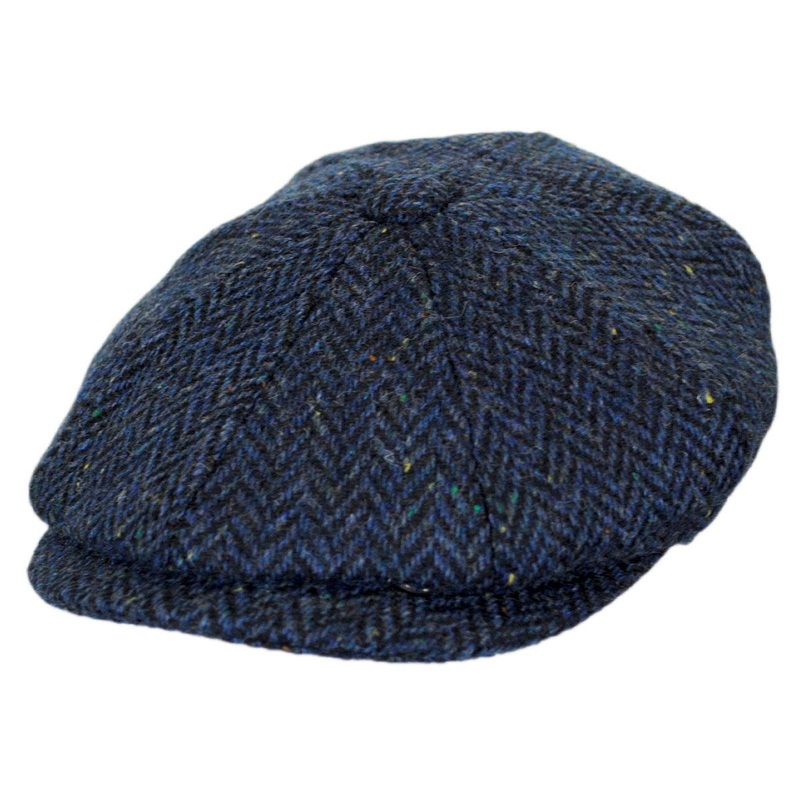 Wholesale Cambridge Herringbone Wool Newsboy Cap B2B Pre-Pack NAVY BLUE 1S-3M-4L-3XL-1XXL