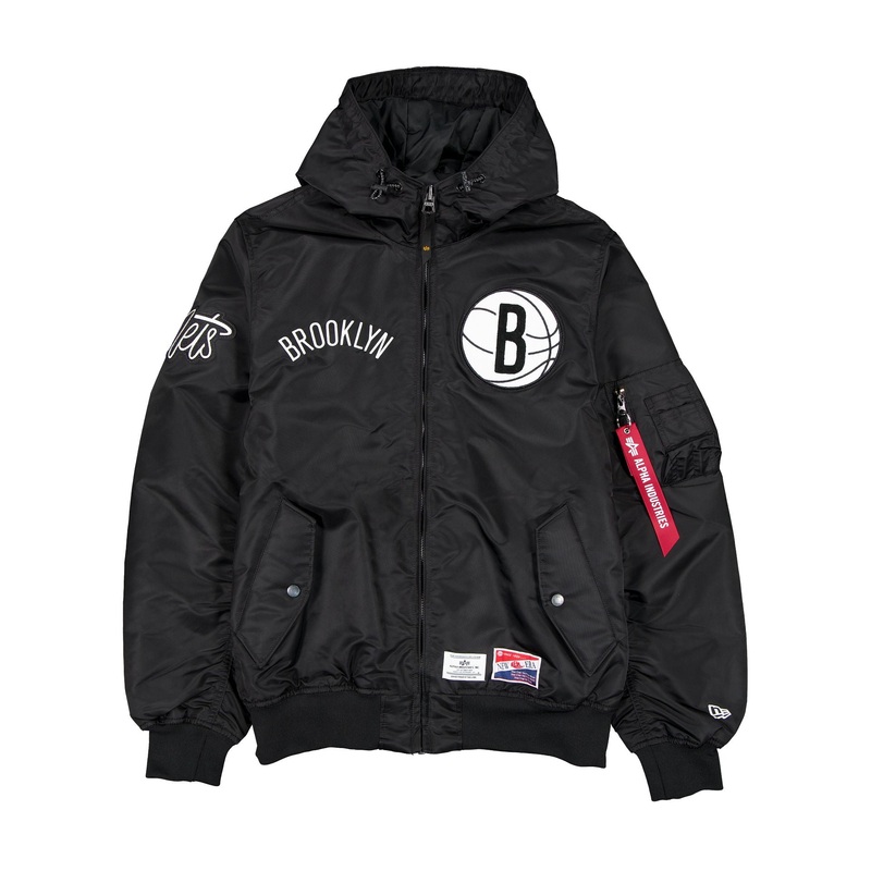 Alpha Industries x Brooklyn Nets L-2B Hooded Bomber Jacket S