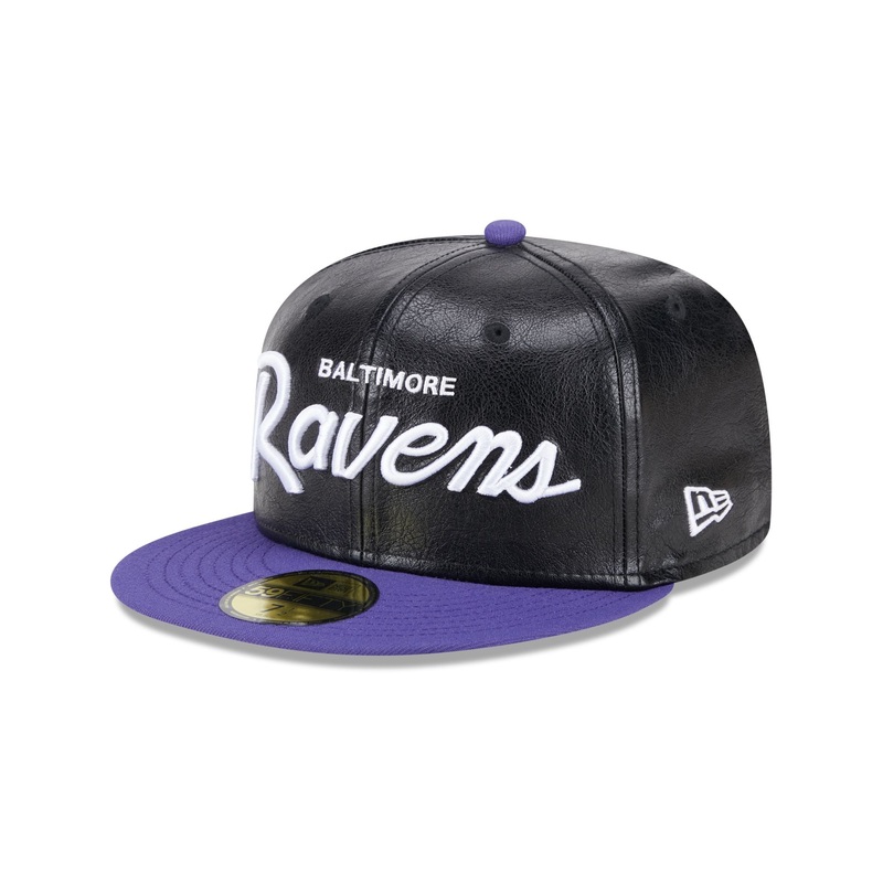 Baltimore Ravens Faux Leather Crown 59FIFTY Fitted Hat 7