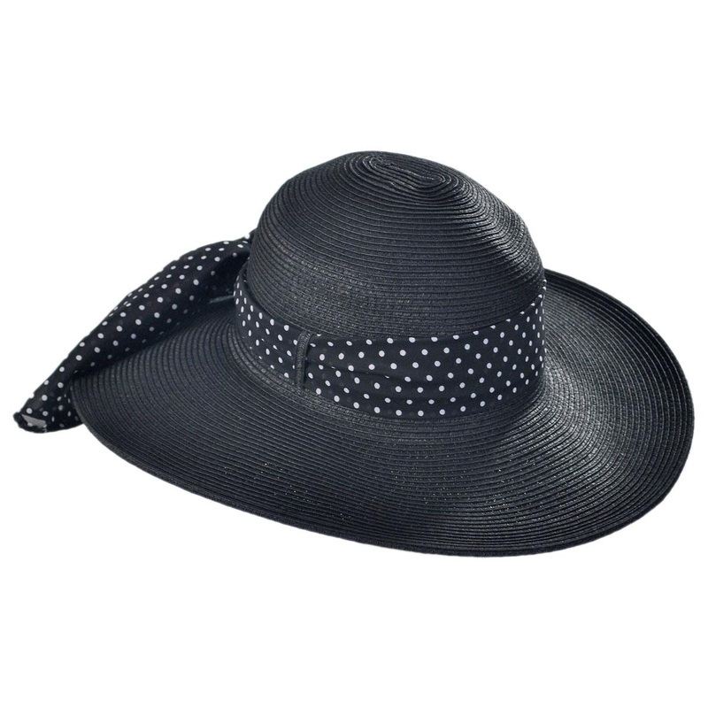 Beach Side Toyo Straw Sun Hat BLACK ONE SIZE FITS MOST