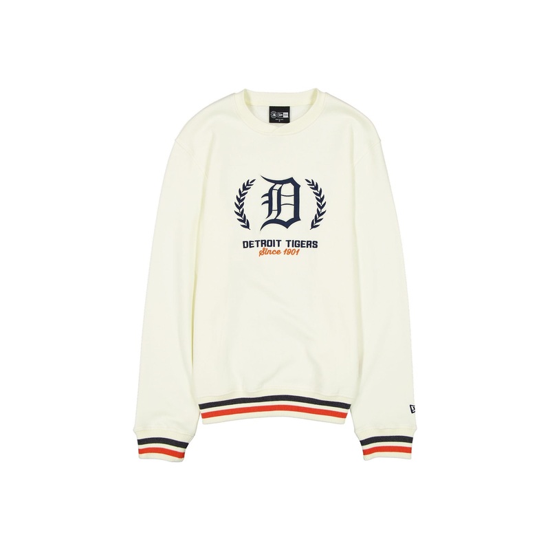 Detroit Tigers Throwback Chrome White Crewneck S