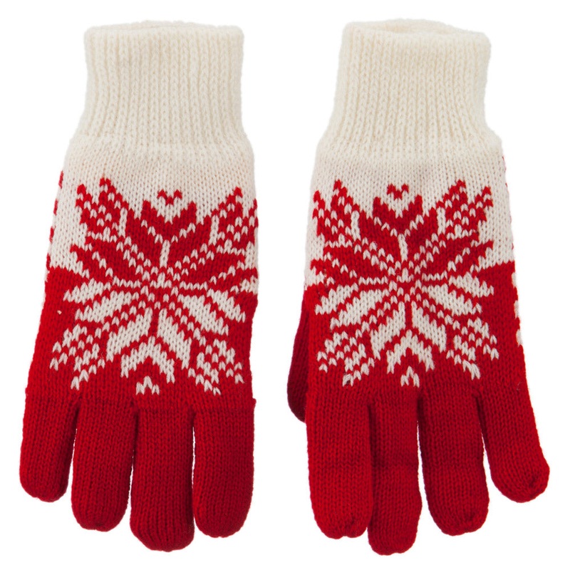 Fancy Snowflake Design Gloves Blue One Size