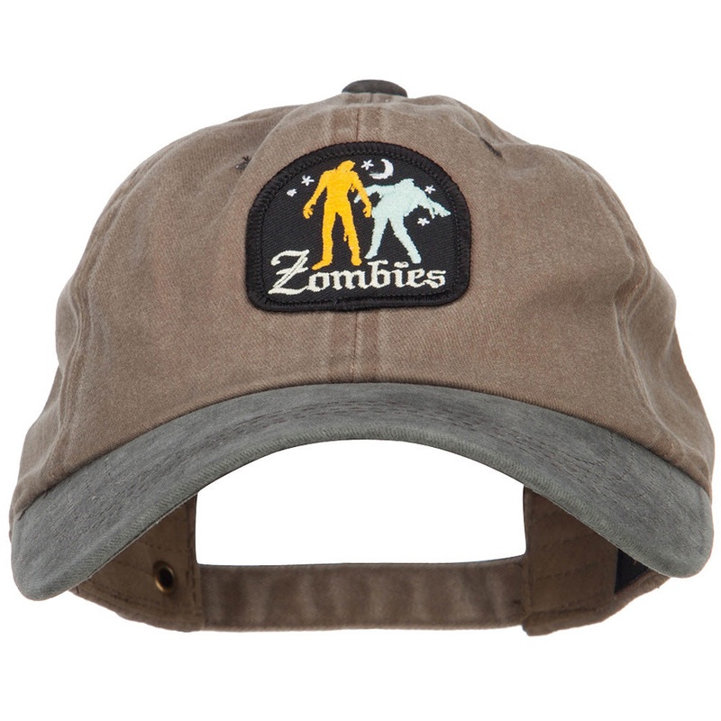 Halloween Nigh Zombie Patched Unstructured Cap Khaki Black One Size