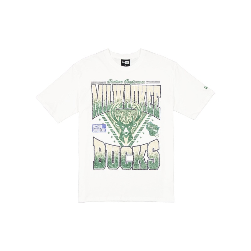 Milwaukee Bucks Sport Classics Washed Optic White T-Shirt S