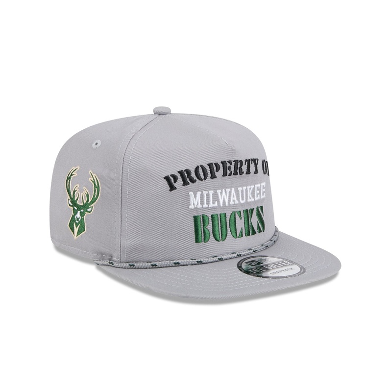 Milwaukee Bucks Vintage Gray Rope Golfer Hat One Size