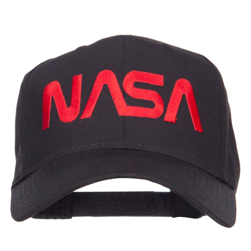 NASA Logo Font Embroidered Cap Black One Size