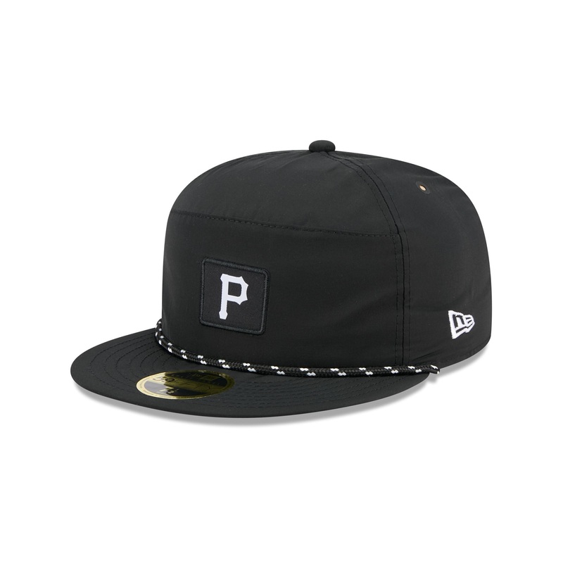 Pittsburgh Pirates Black Poly Rope Split Panel 59FIFTY Fitted Hat 7