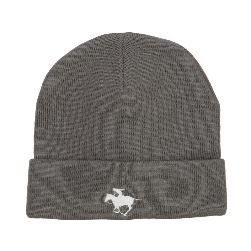 Polo Player Sports Embroidered Big Beanie Grey XL-3XL