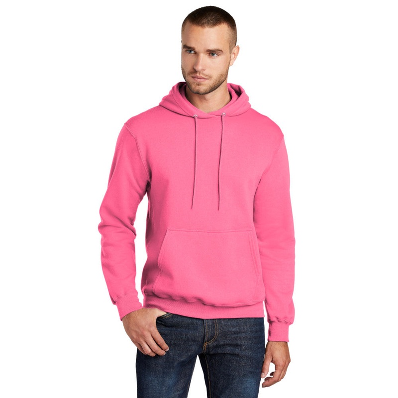 Port & Company PC78H Core Fleece Pullover Hooded Sweatshirt – Neon Pink Neon Pink S