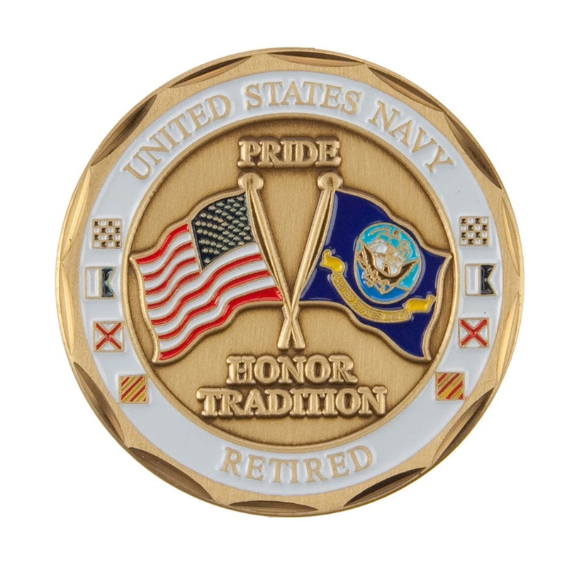 Proud To Be U.S. Navy Coin Blue Combat One Size