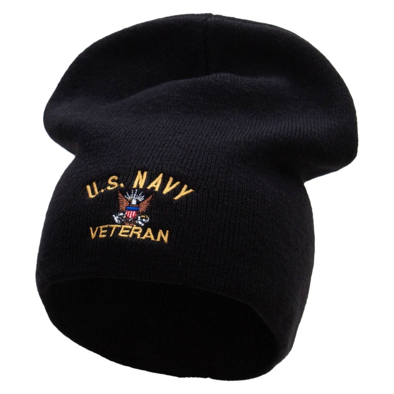 US Navy Veteran Big Size Acrylic Short Beanie Black XL-3XL