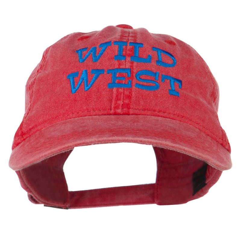 Wild West Embroidered Washed Cap Red One Size