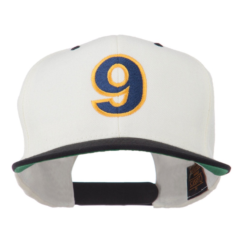 Arial Number 9 Embroidered Classic Two Tone Cap Natural Black One Size