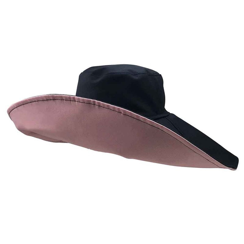 Ariana Eclipse Reversible Organic Cotton Resort Sun Hat – Flipside Hats Navy / Pink M/L (58 cm)