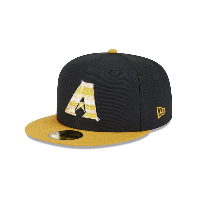 Arizona Diamondbacks Metallic Gold Logo 59FIFTY Fitted Hat 7