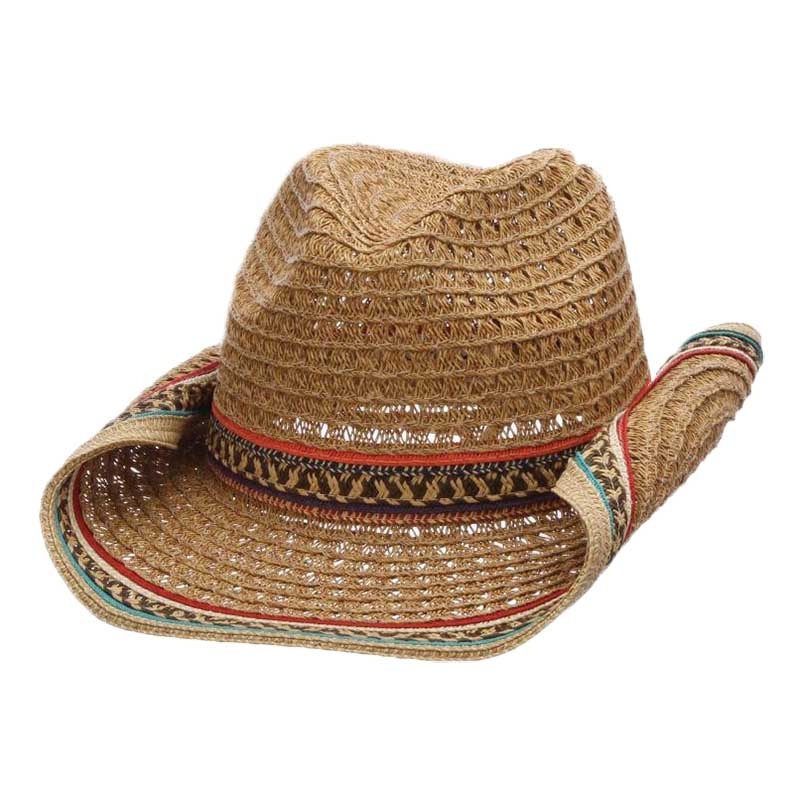 Crocheted Toyo Cowboy Hat – Cappelli Straworld Toast Medium (57 cm)