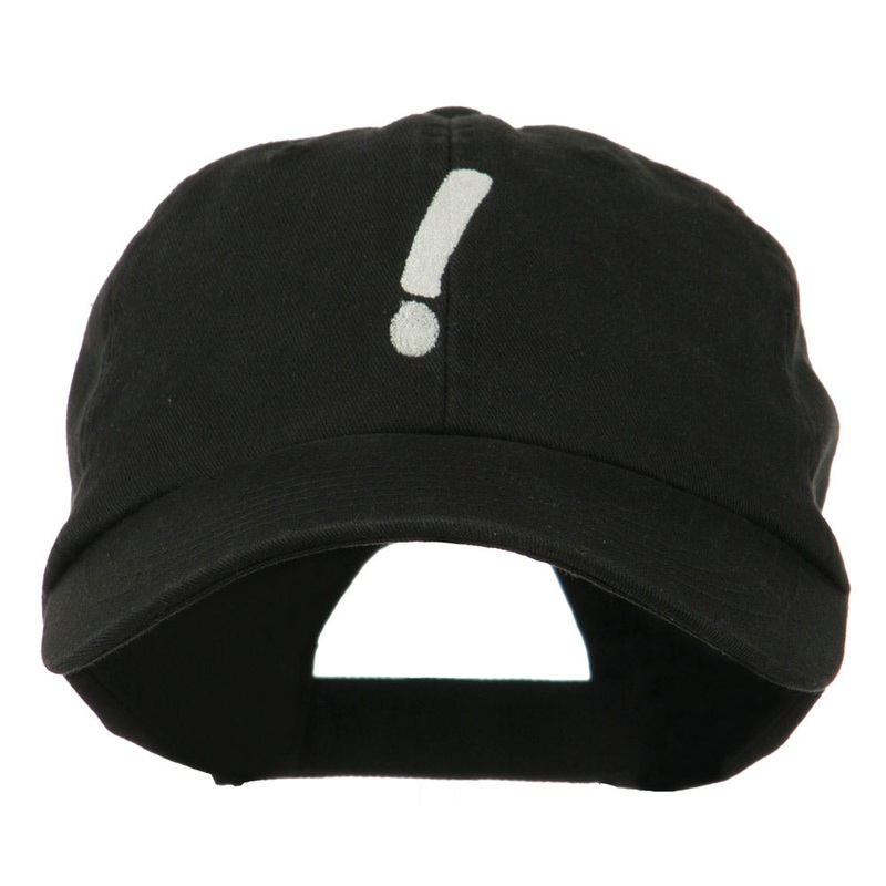Exclamation Point Embroidered Cap Black One Size