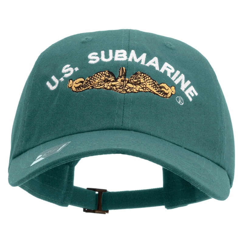 Golden US Submarine Embroidered Dad Style Unstructured Low Profile 6 panel Cotton Cap Spruce One Size