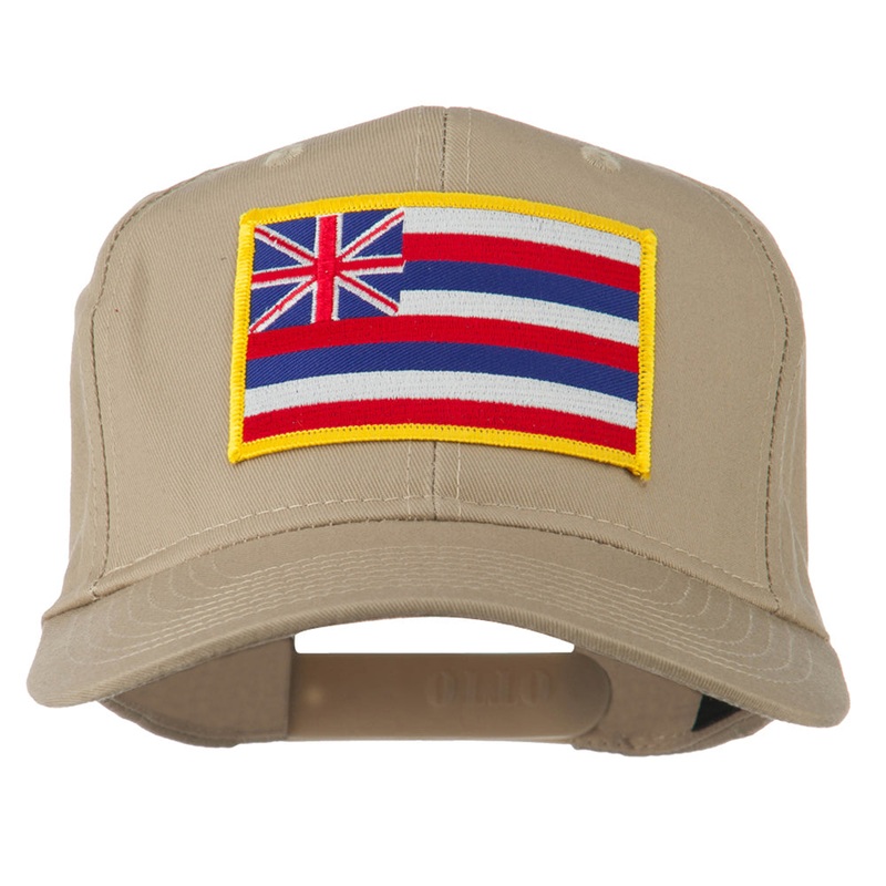 Hawaii State High Profile Patch Cap Khaki One Size