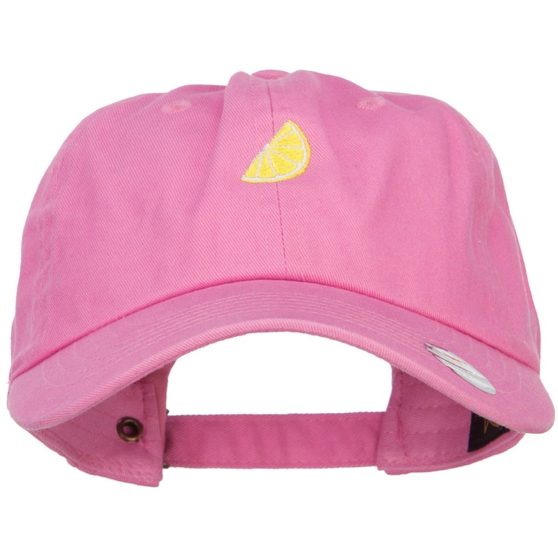 Mini Sliced Lemon Embroidered Unstructed Cap Hot Pink One Size
