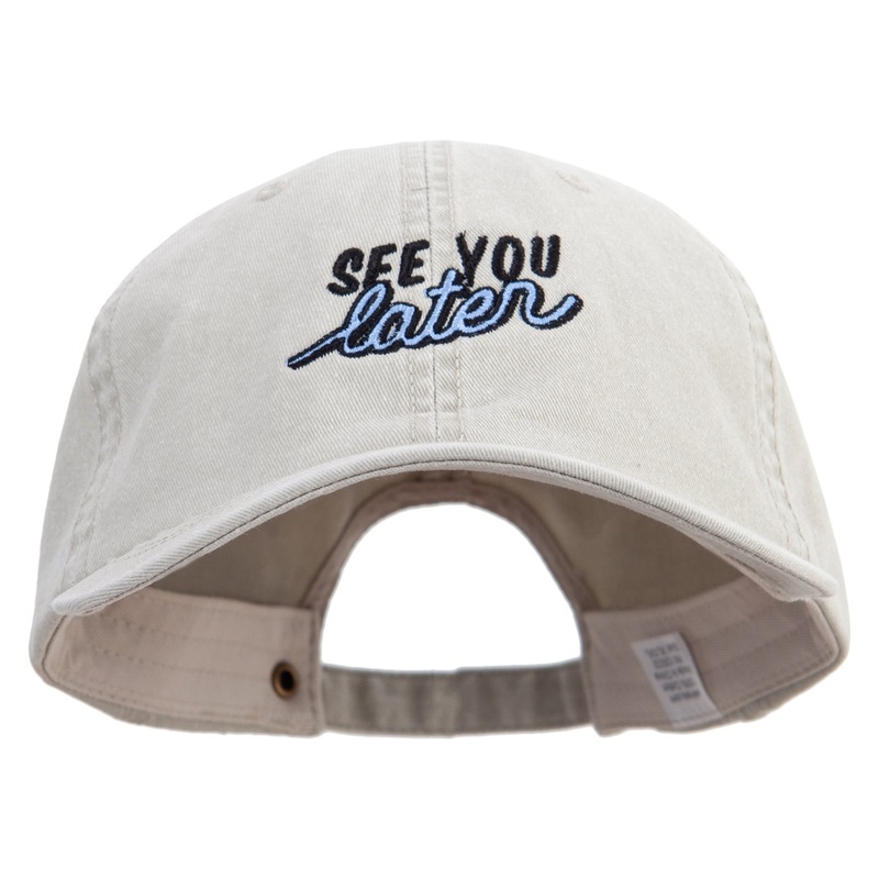 See You Later Embroidered Big Size Washed Pigment Dyed Cap Stone XL-3XL