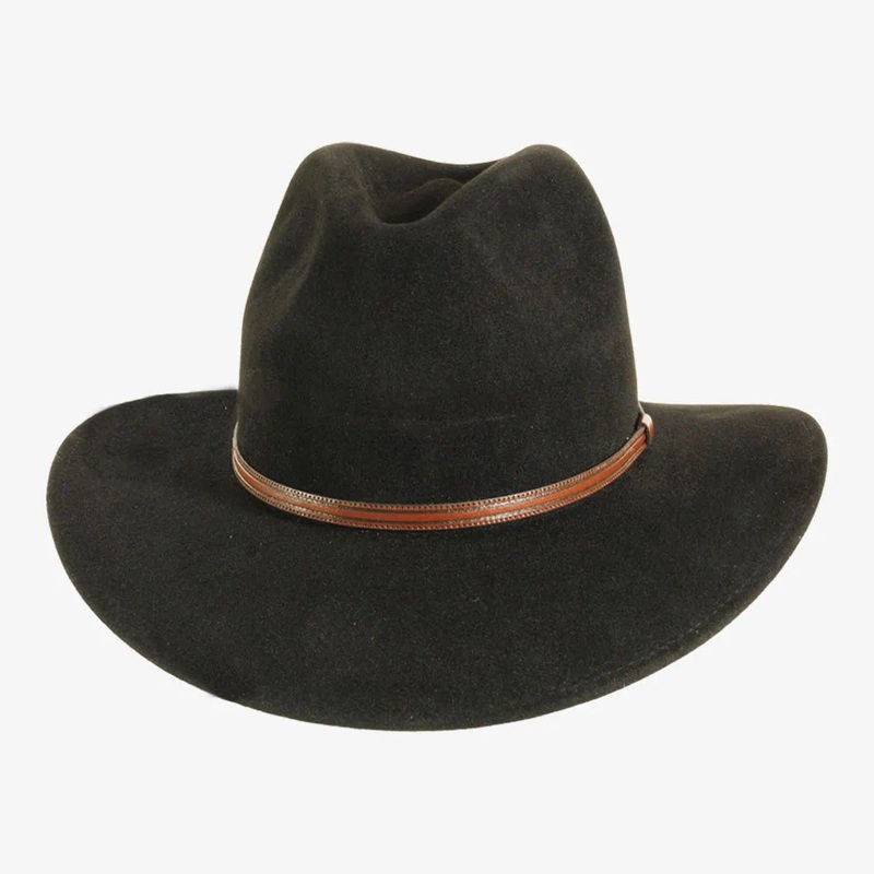 Traveler | Mens Rabbit Fur Safari Outback Hat Black MD