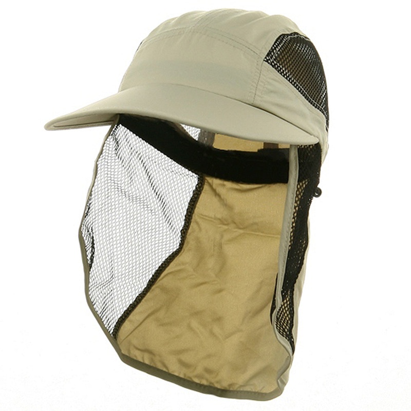 UV 50+ Protection Outdoor Flap Cap Khaki One Size
