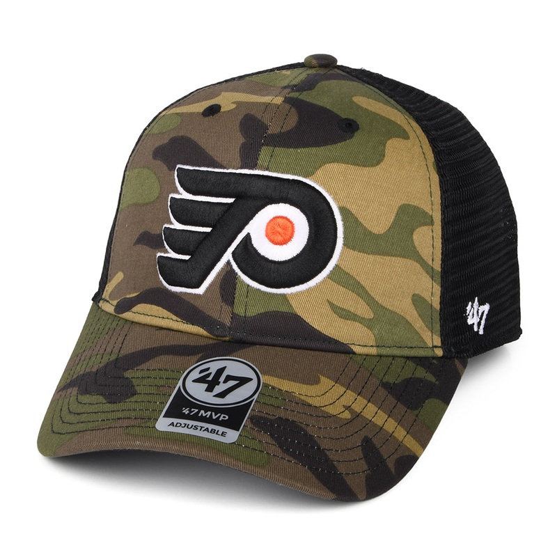 47 Brand Philadelphia Flyers Trucker Cap – NHL Camo Branson MVP – Camouflage Adjustable