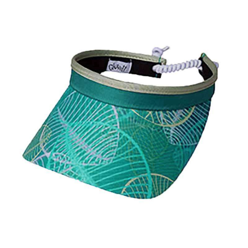 Aqua Leaf Golf Sun Visor with Coil Lace by GloveIt Green