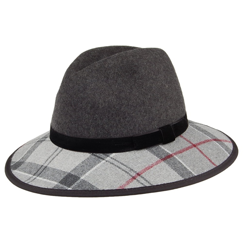 Barbour Hats Thornhill Wool Fedora Hat – Charcoal S